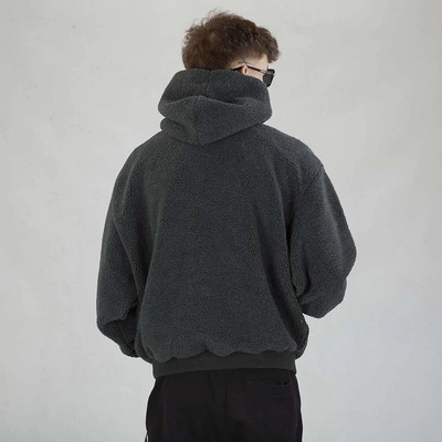 Bluza Karl Kani Hoodie Serif Teddy 60210117 antracytowa