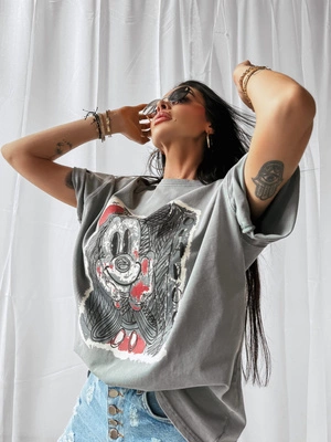 Koszulka Olavoga Red Miki jasna szara