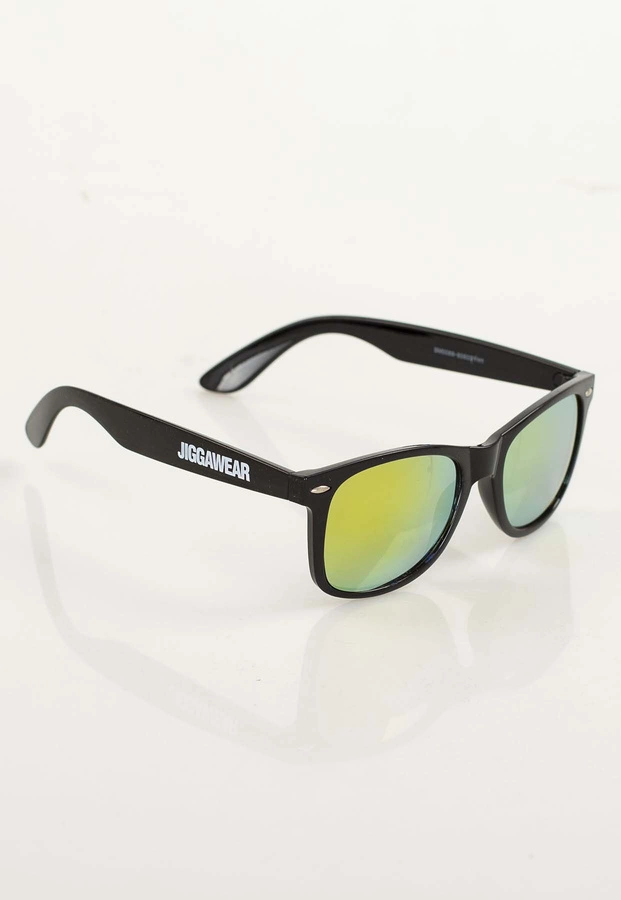 Okulary Przeciwsłoneczne Jigga Wear Name Contrast Wayfarer Black Yellow Mirror