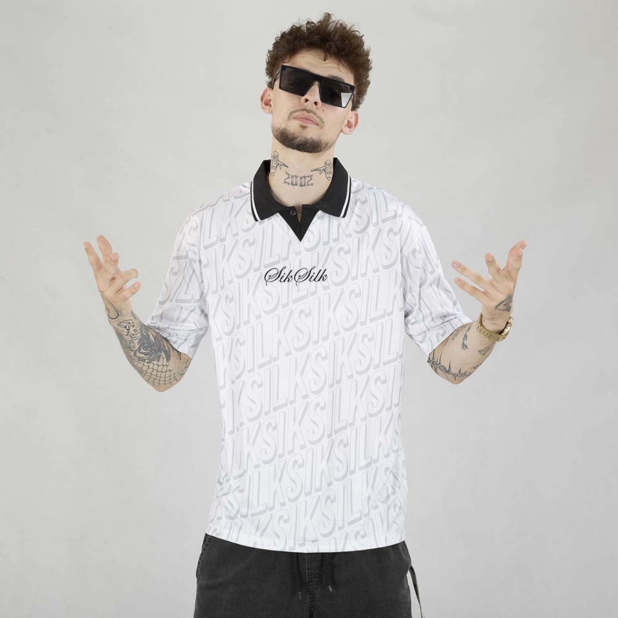 Koszulka Polo SikSilk Football Jersey SS-22536 biała