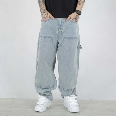 Spodnie Mass Jeans Extra Baggy Fit Worker jasne niebieskie