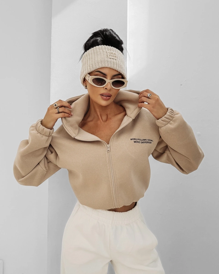 Bluza Olavoga Hoodie ZIP Creativa beżowa