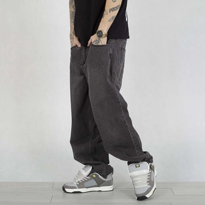 Spodnie Mass Jeans Baggy Fit Slang czarny sprany