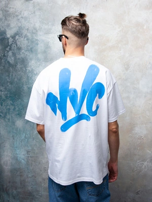 Koszulka Nice View Brand Big Back biało niebieska