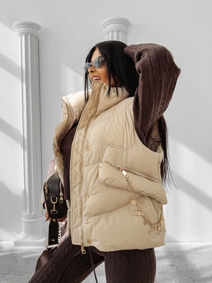 Bezrękawnik Damski Olavoga Rain beżowa