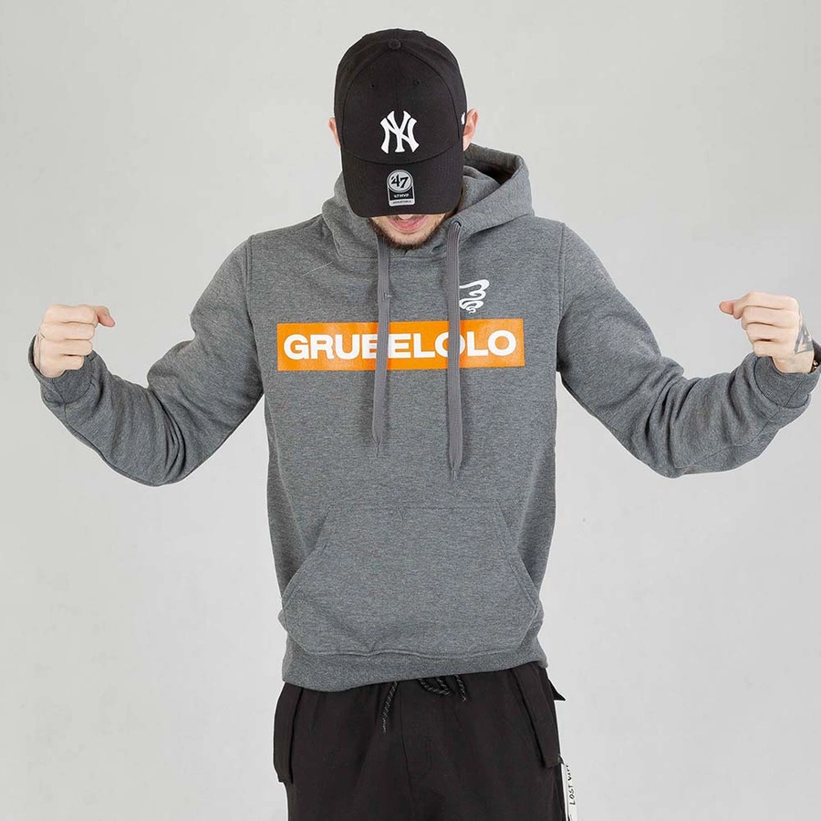 Bluza Grube Lolo hoodie Pasek grafitowo pomarańczowa