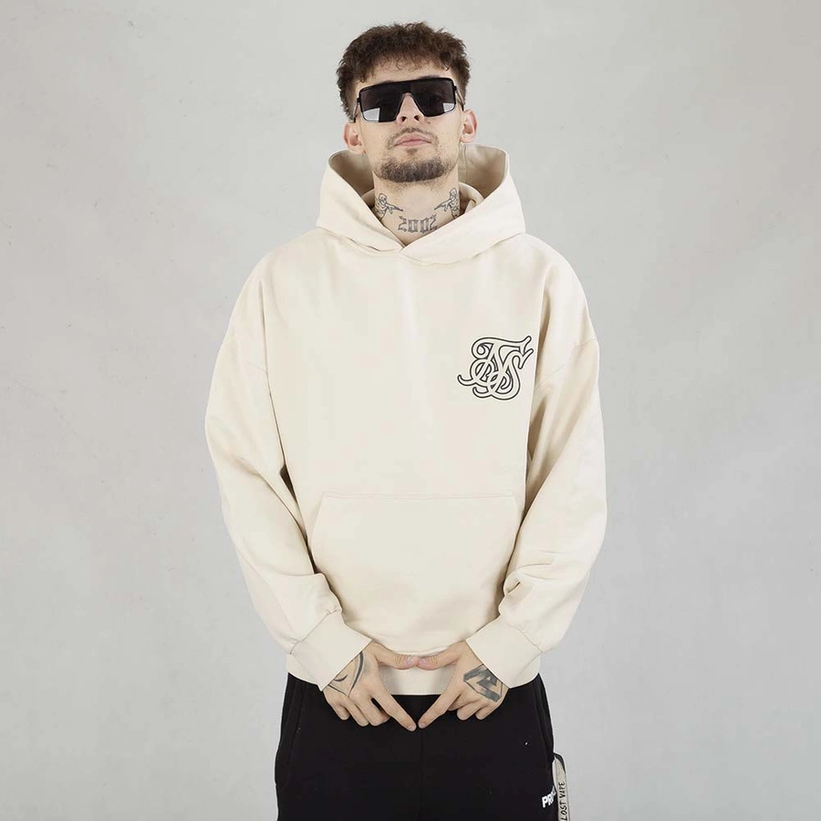 Bluza Hoodie SikSilk Graphic SS-26802 beżowa