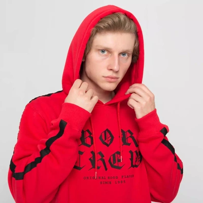 Bluza z kapturem Biuro Ochrony Rapu doberman Czerwony