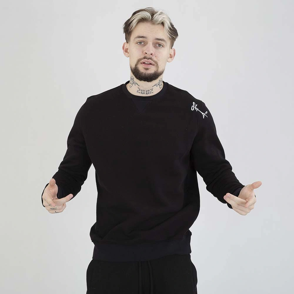 Bluza Stoprocent Crewneck Haftbark Guma czarna