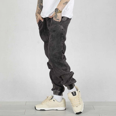 Spodnie JOgger Jigga Wear Mini Haft Logo Jeans black washed