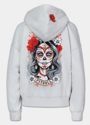 Bluza Pit Bull Hoodie ZIP Santa Muerte białe