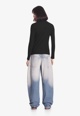 Long Damski Prosto Bamboo czarny