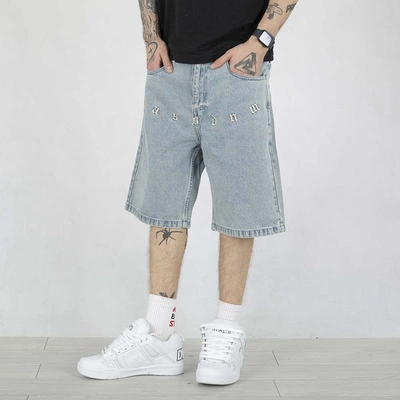 Krótkie Spodenki Mass Baggy Fit Slang Jeans jasne niebieskie