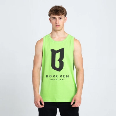 Biuro Ochrony Rapu BORCREW CLASSIC Tank Top Zielony Neon