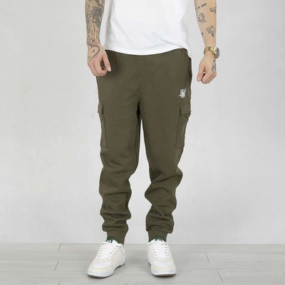 Spodnie dresowe SikSilk Essentials Cargo Joggers SS-24866 khaki