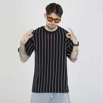 Koszulka Karl Kani KK Small Signature pinstripe 6030153 czarna