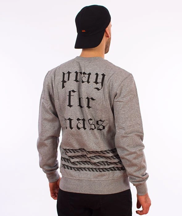 Mass-Plate Crewneck Bluza Szara