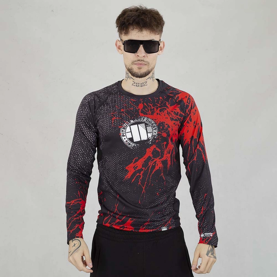 Long Pit Bull Rashguard Blood Dog II czarny