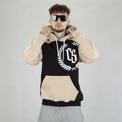 Bluza Hoodie Ciemna Strefa CS Reglan czarno beżowa 