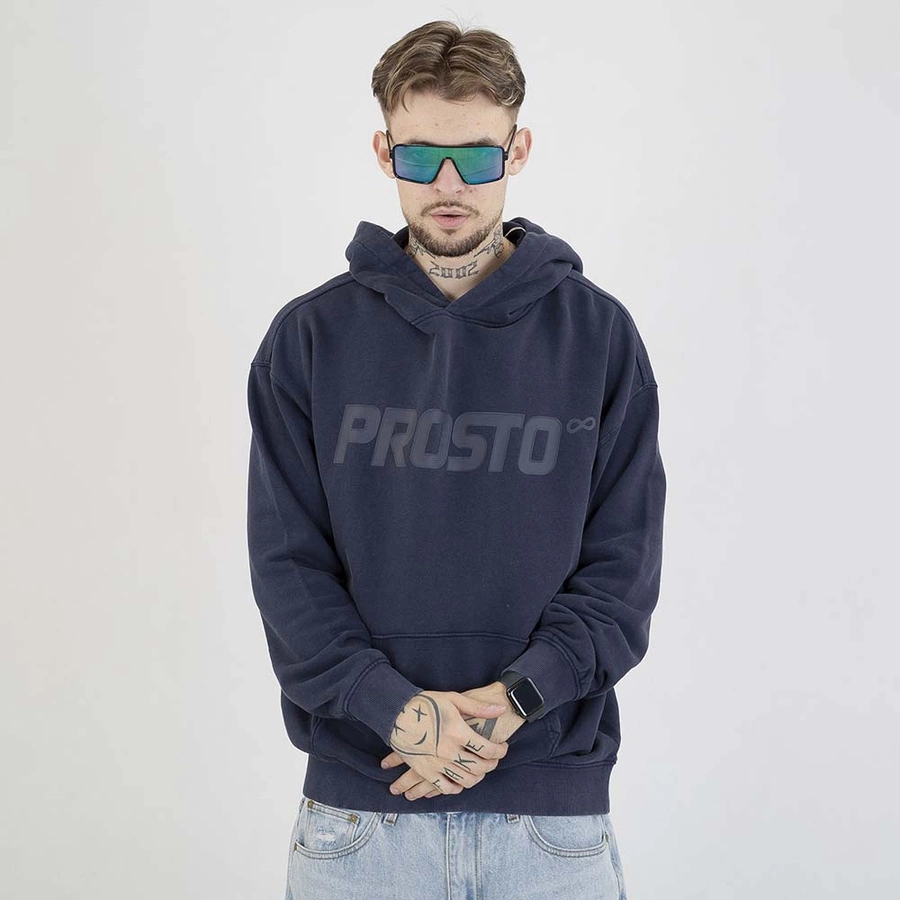 Bluza Prosto Hoodie Big Log sprana granatowa