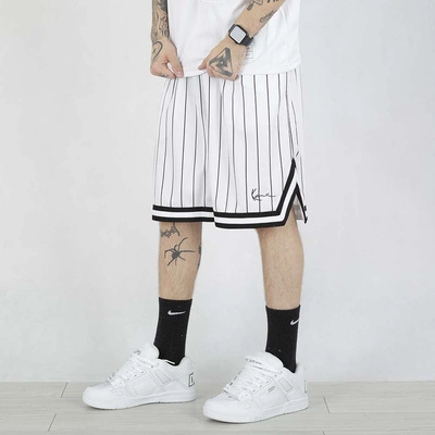 Krótkie Spodenki Karl Kani Small Signature Pinstripe Mesh 6014921 białe