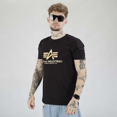 Koszulka Alpha Industries Basic 100501FP czarna złota