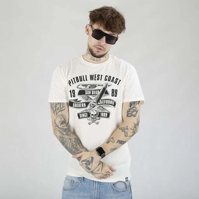 Koszulka Pit Bull Slim Fit Oldschool Razor biała