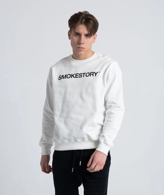 Smoke Story RAGLAN STRAIGHT Bluza bez kaptura Biały Śmietankowy