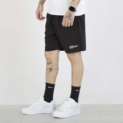 Krótkie Spodenki Stoprocent Ćpaj Sport Redlective Logo czarne