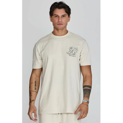 Koszulka SikSilk Logo SS-26804 beżowa