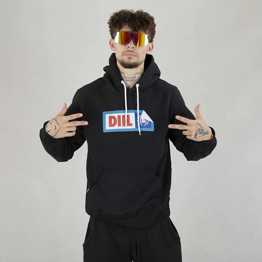 Bluza Hoodie Diil Sticker czarno biała