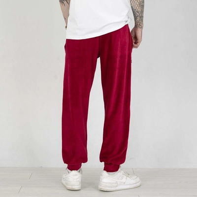 Spodnie dresowe Diil Regular Welur bordowe