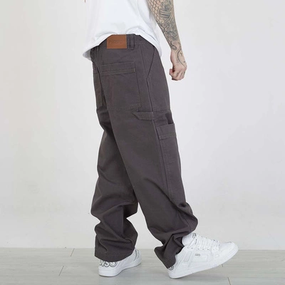 Spodnie Regular Prosto Utility sprane ciemne szare