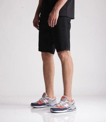 SmokeStory-Classic Krótkie Spodnie Chino Guzik Tkaninowe Czarne