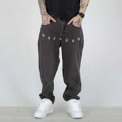 Spodnie Mass Jeans Extra Baggy Fit Bergen czarny sprany