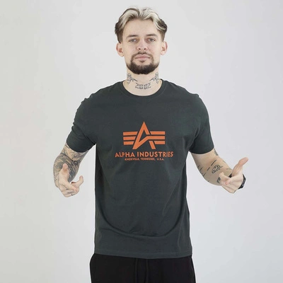 Koszulka Alpha Industries Basic T 2Pack 106524 czarna ciemna zielona