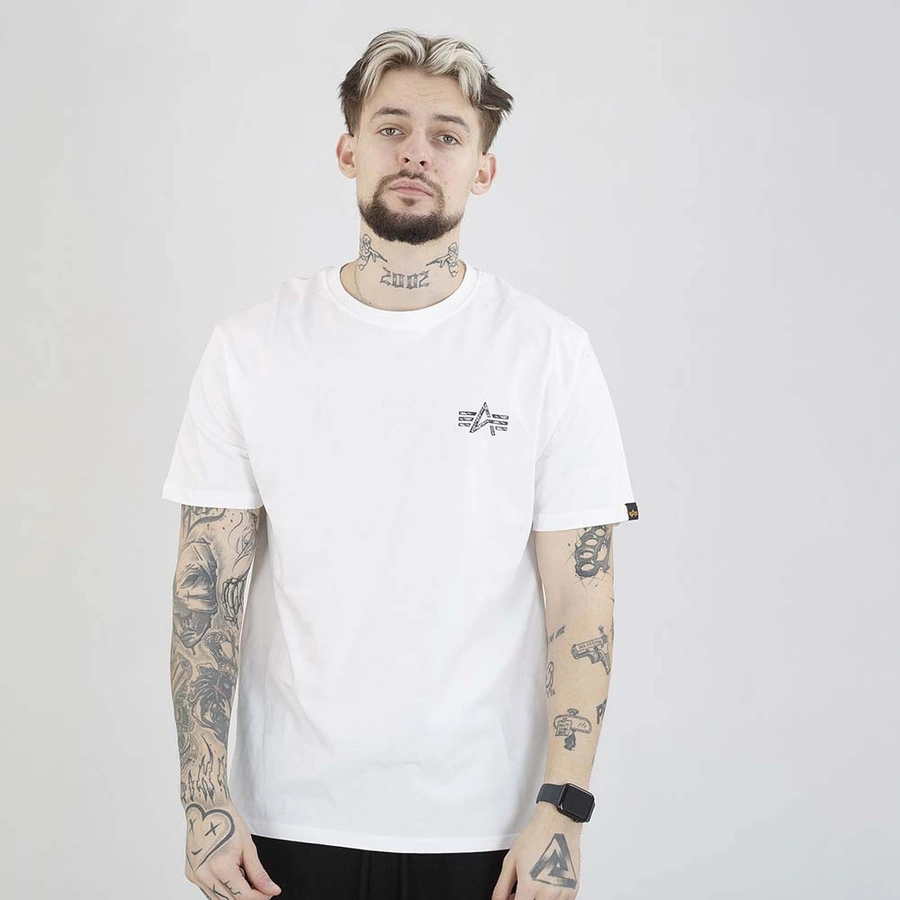 Koszulka Alpha Industries Signature Back Print 148516 biała