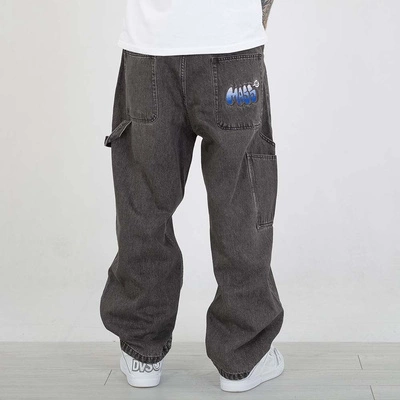 Spodnie Mass Jeans Extra Baggy Fit Wall czarne sprane