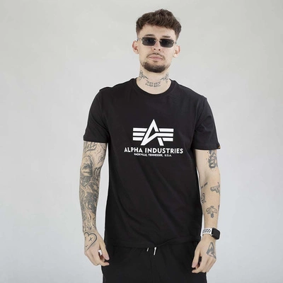 Koszulka Alpha Industries Basic T ML 118533 czarna ciemno zielona