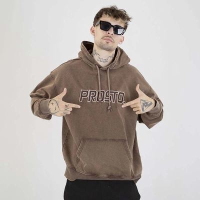 Bluza Prosto Hoodie Checked brązowa