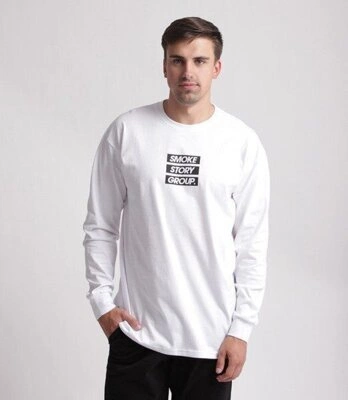 SmokeStory-SMG Three Lines Longsleeve Biały