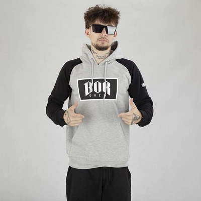 Bluza Hoodie Biuro Ochrony Rapu BOR CREW CLASSIC szaro-czarna
