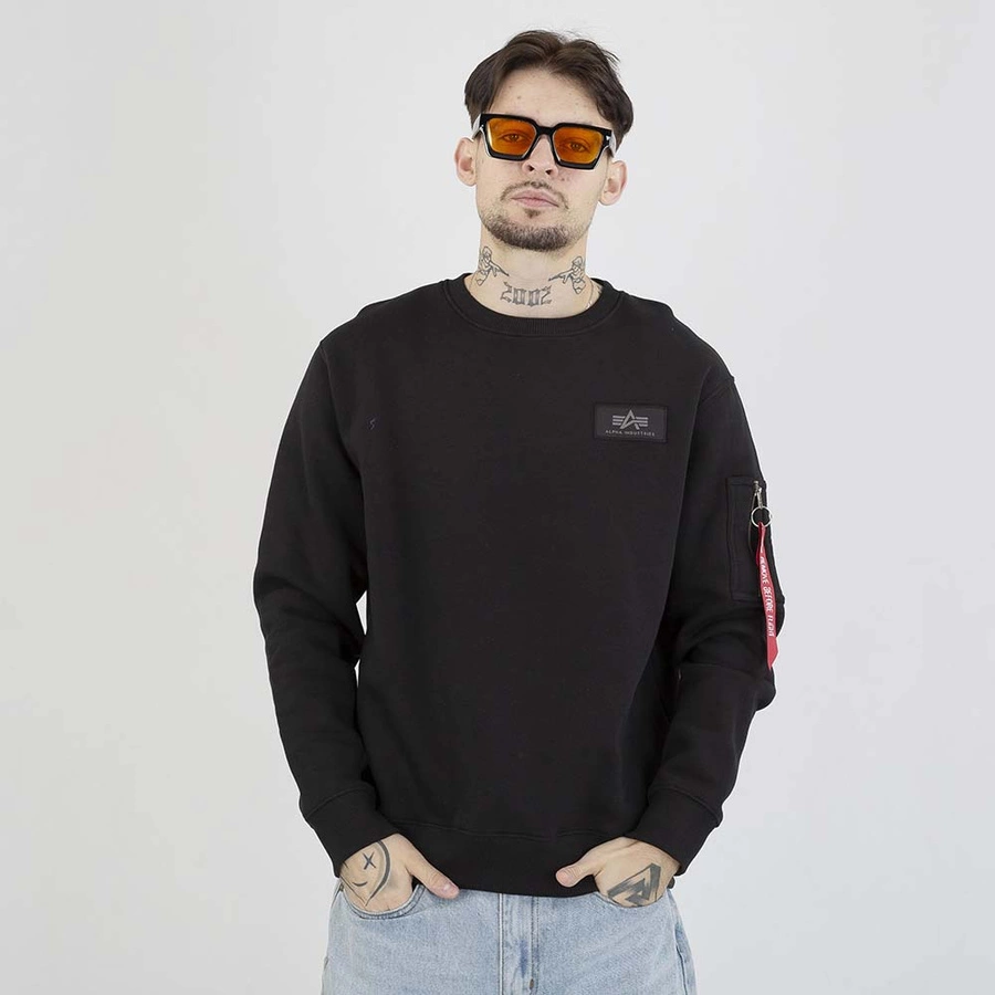 Bluza Alpha Industries Crewneck Back Print 128305 czarna