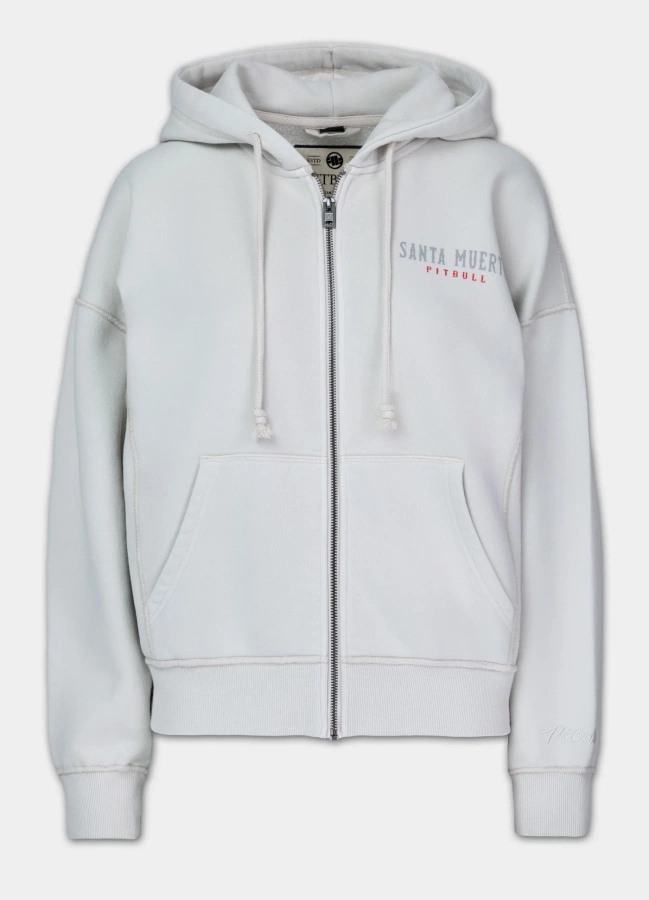 Bluza Pit Bull Hoodie ZIP Santa Muerte białe