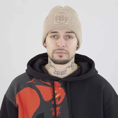 Czapka Pit Bull Logo Single Layer Cuff beżowa