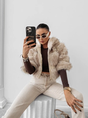 Kurtka damska Olavoga Lanika jasna beżowa