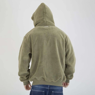 Kurtka Zimowa Mass Hoodie ZIP Patch Teddy oliwkowa