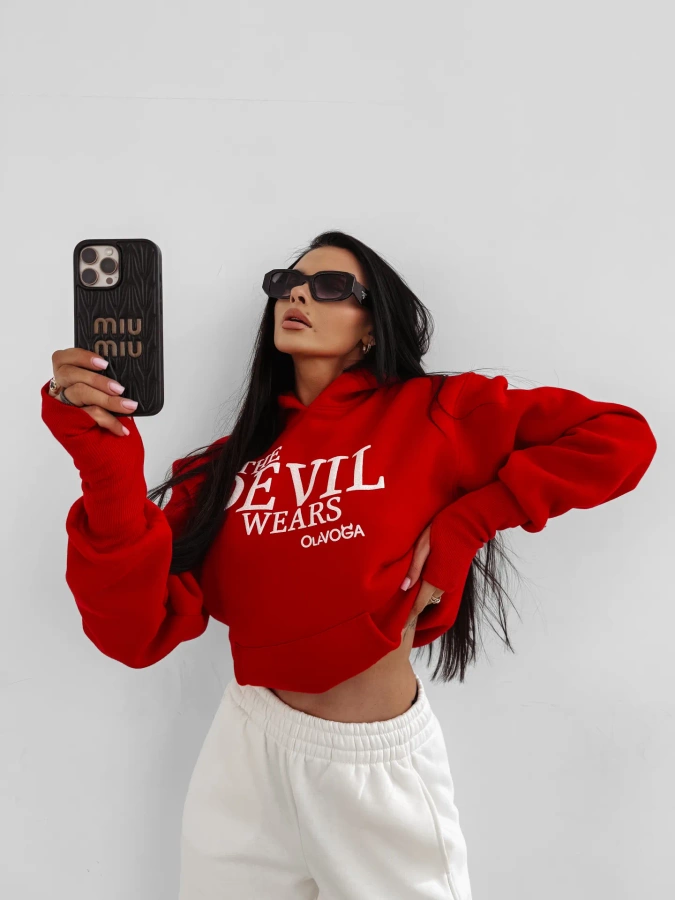 Bluza Olavoga Hoodie Sassy Muse czerwona