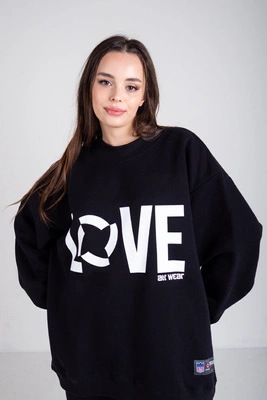 Bluza ATR Wear Oversize Bez Kaptura LOVE Extra czarna