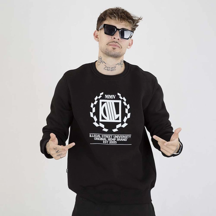 Bluza Diil Crewneck Laur czarna biała